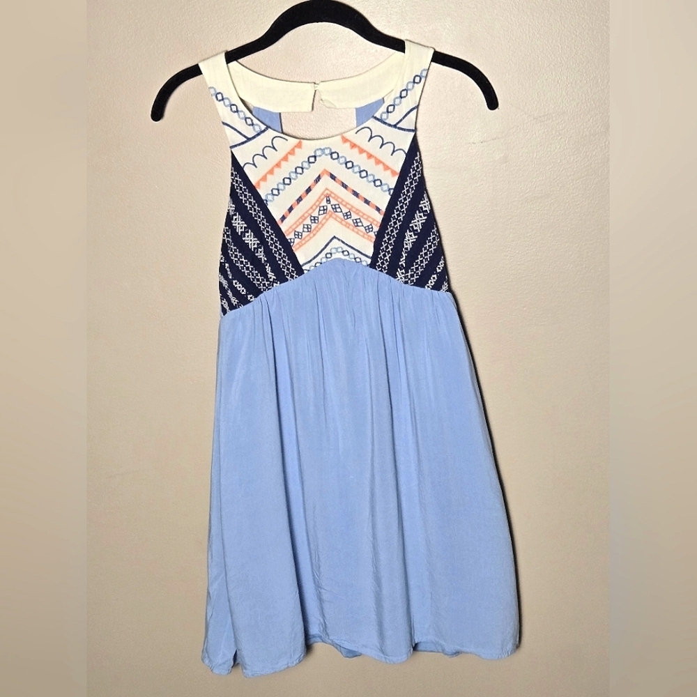 Flying Tomato Embroidered‎ Boho Chic Hippie Festival Mini Dress, Small